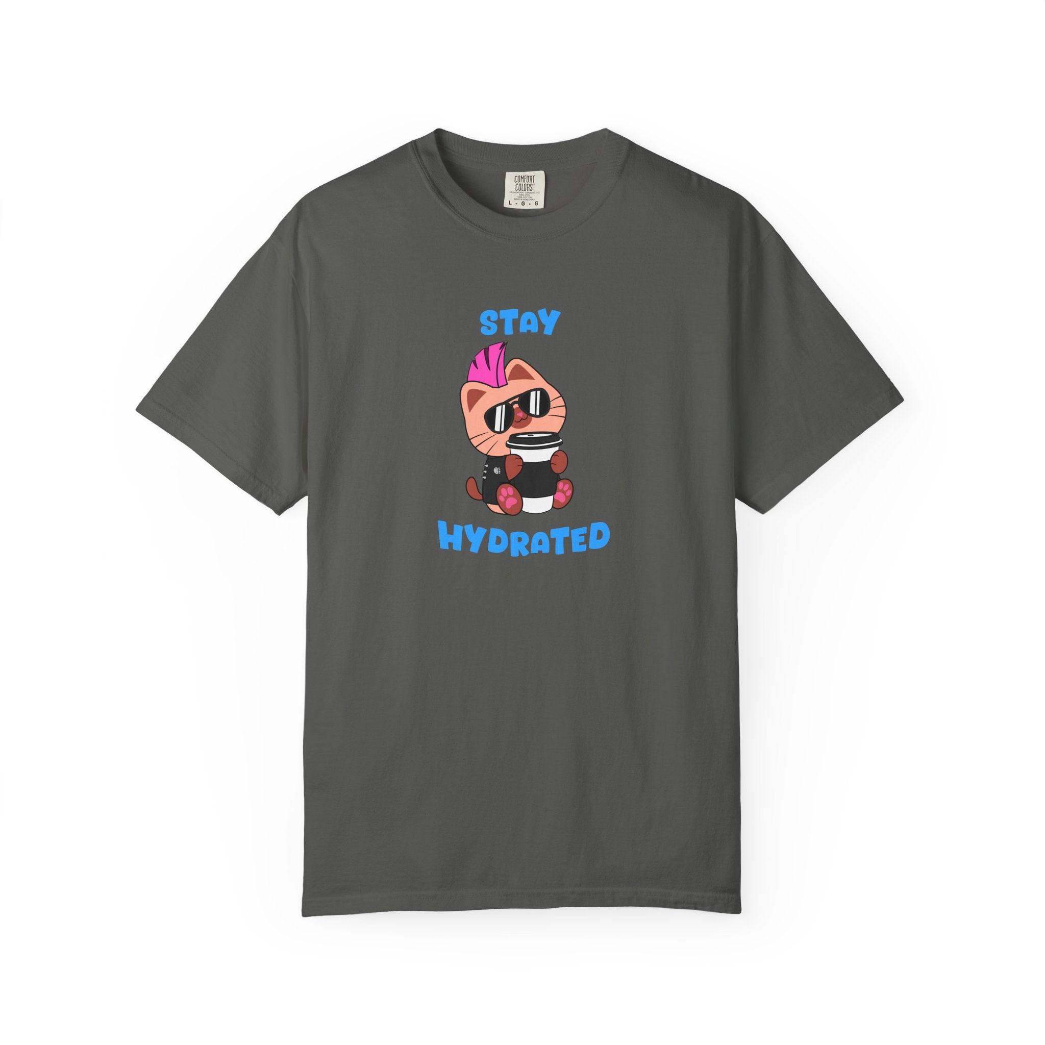Stay Hydrated Cat T-shirt | Biscuit