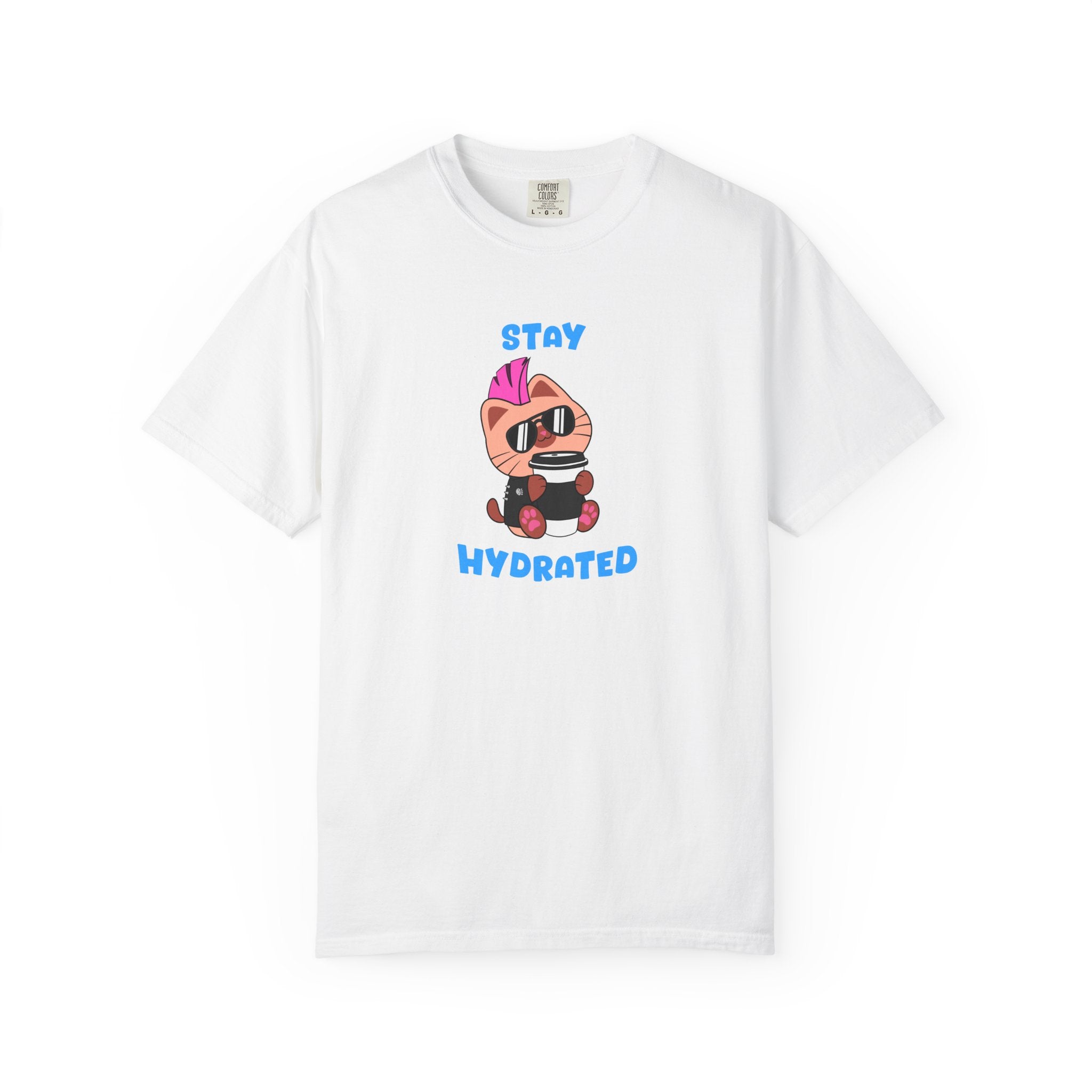 Stay Hydrated Cat T-shirt | Biscuit