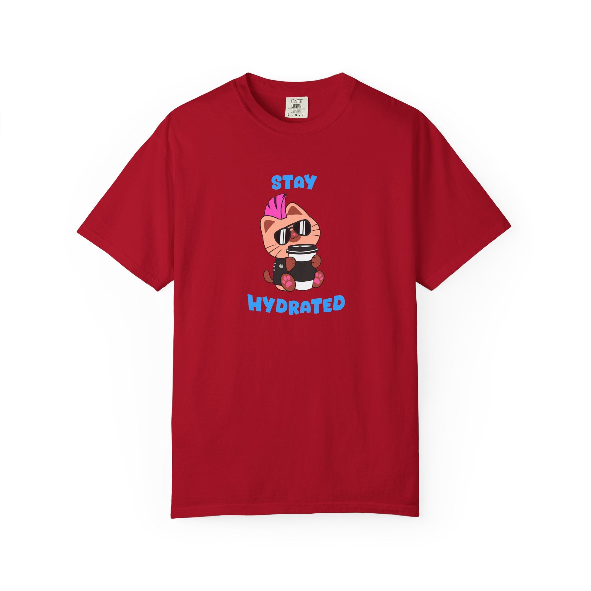 Stay Hydrated Cat T-shirt | Biscuit