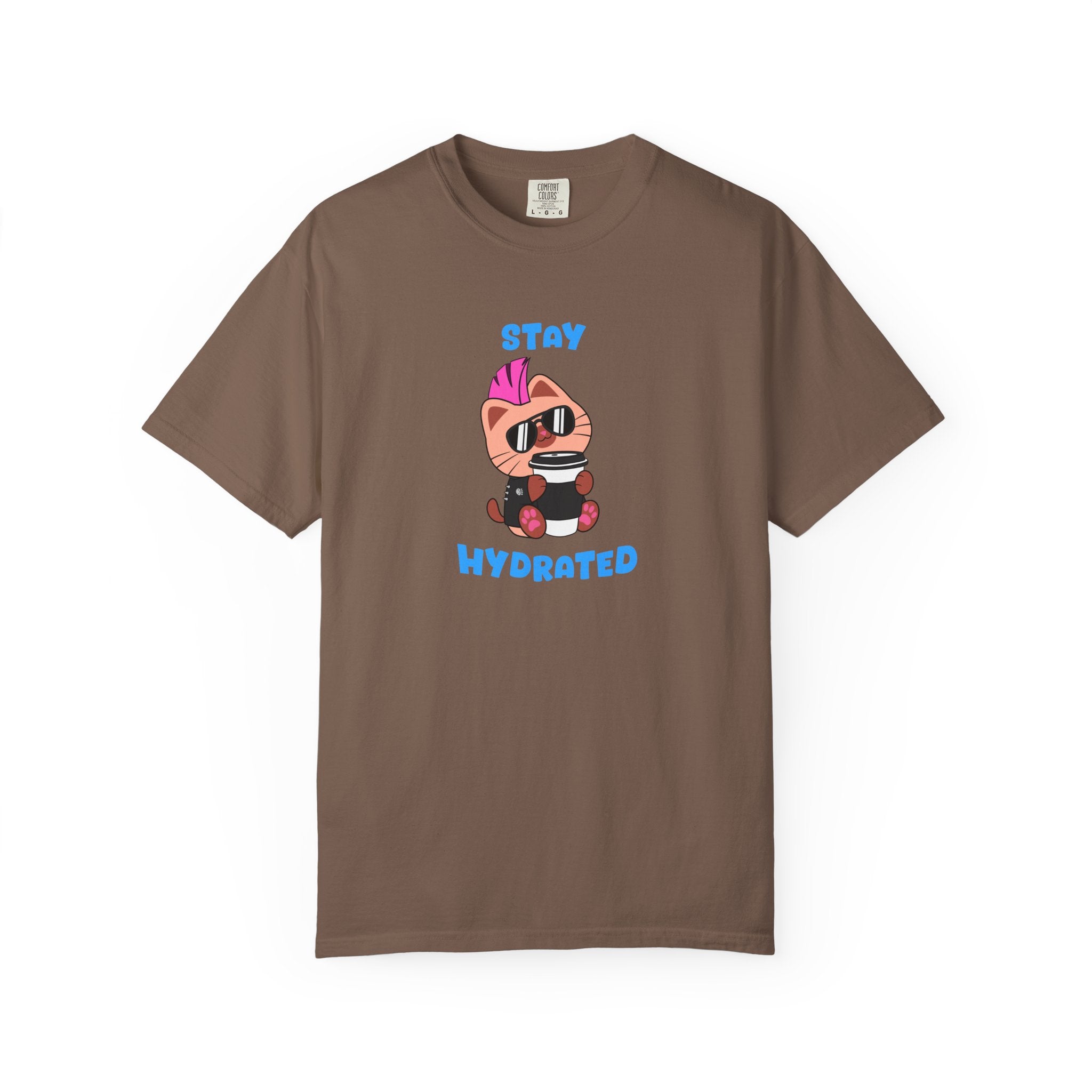 Stay Hydrated Cat T-shirt | Biscuit