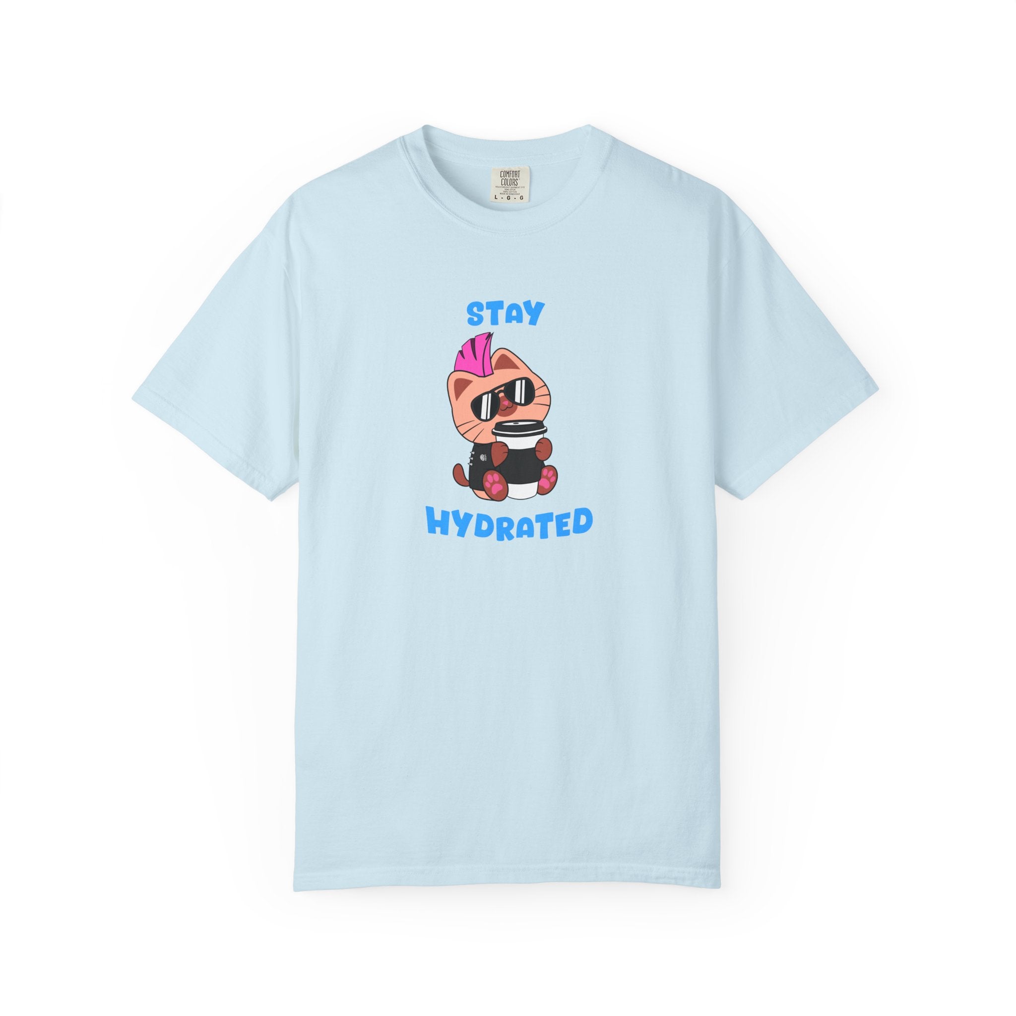 Stay Hydrated Cat T-shirt | Biscuit