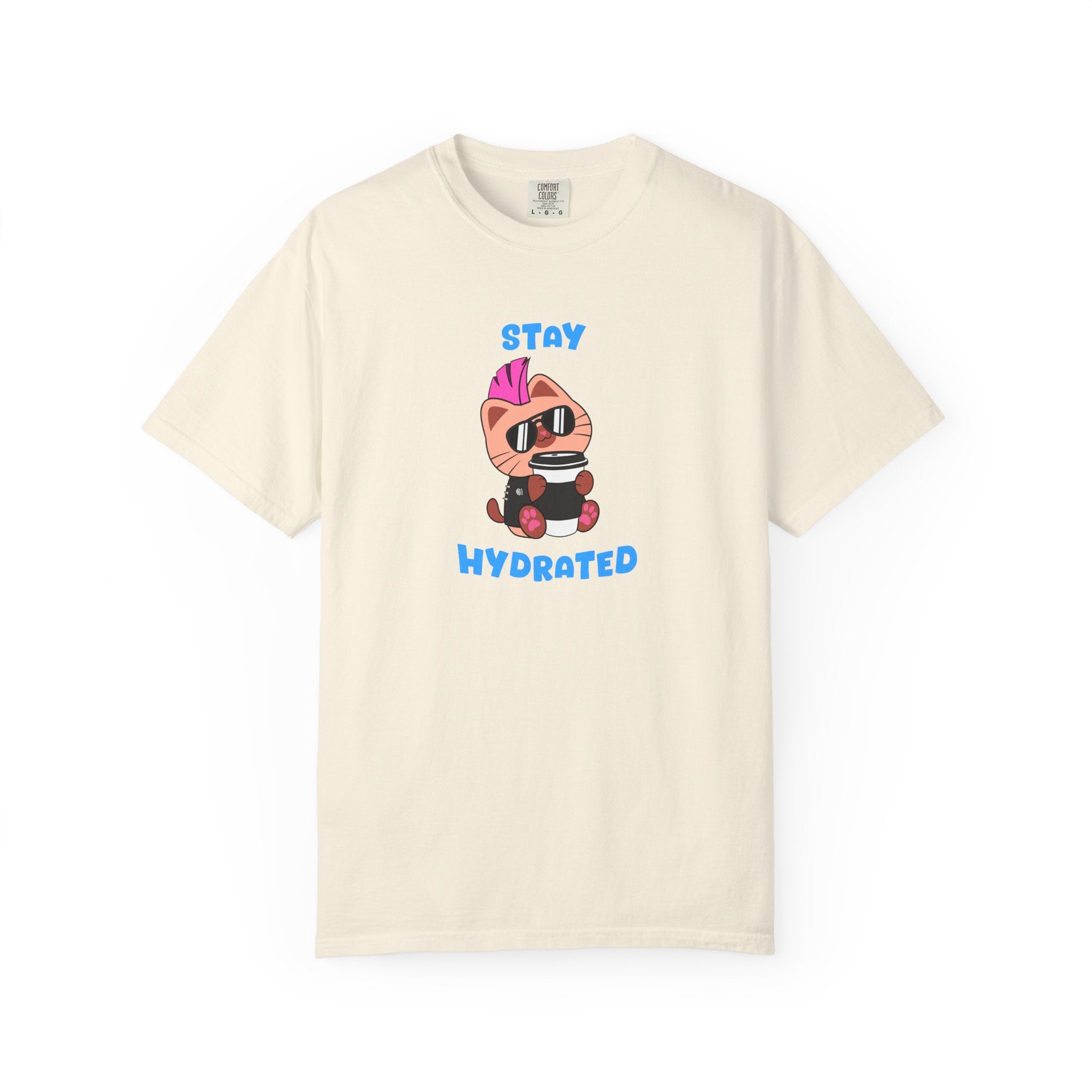 Stay Hydrated Cat T-shirt | Biscuit