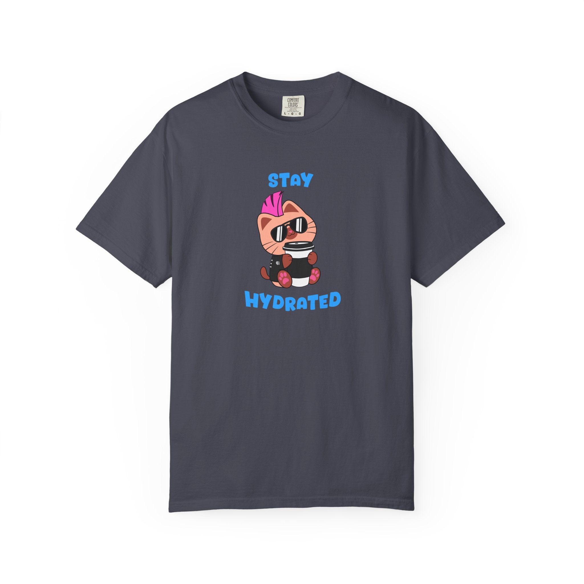 Stay Hydrated Cat T-shirt | Biscuit