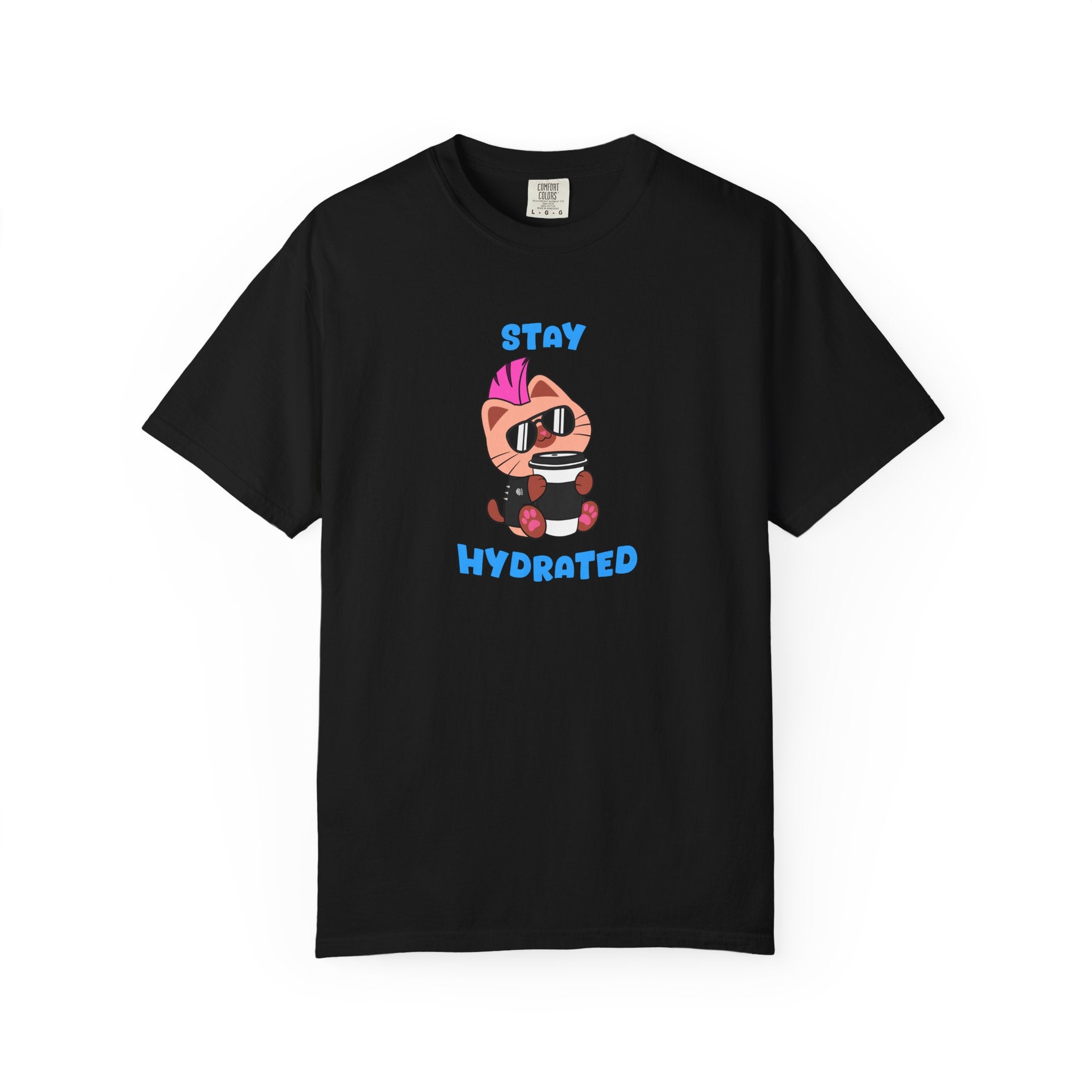 Stay Hydrated Cat T-shirt | Biscuit